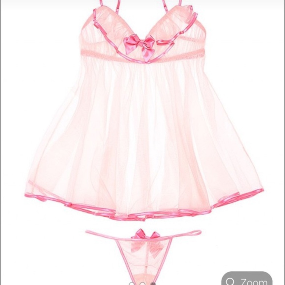 Adore Me Nita pink babydoll lingerie nightie
